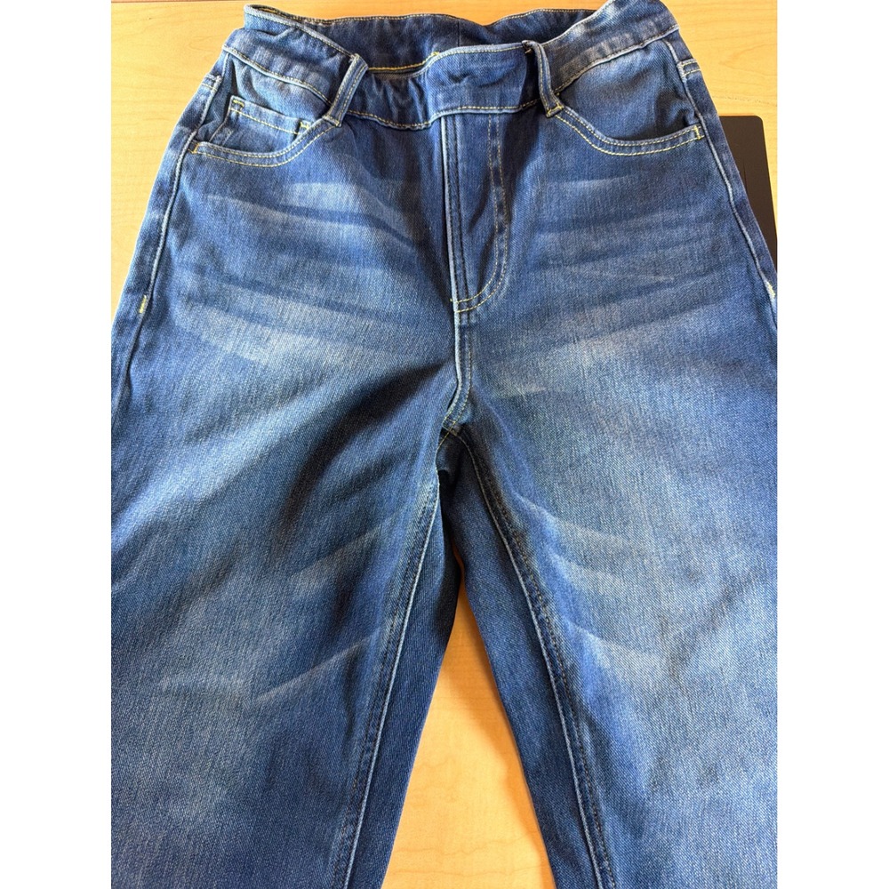 High Waisted Straight Leg Jeans‎ Medium Wash Denim Blue Pants Classic Fit